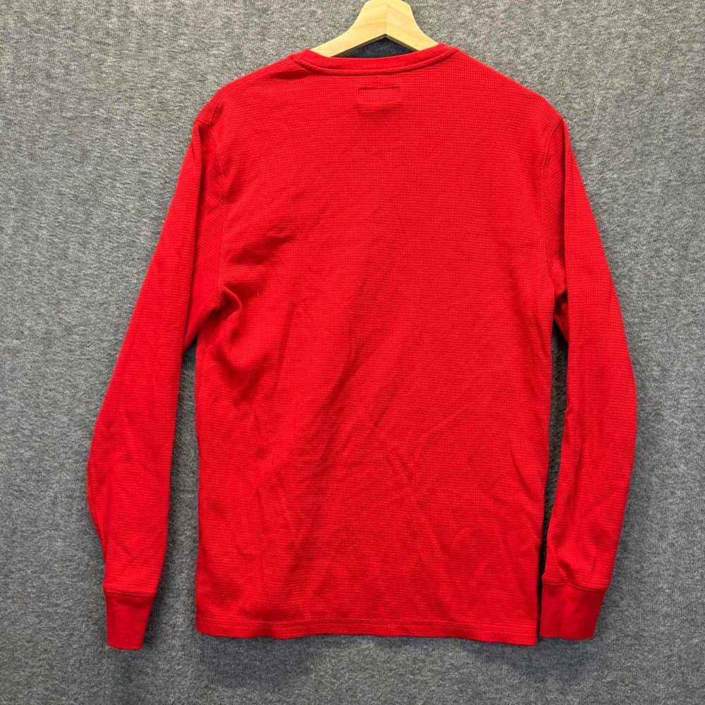 Polo Ralph Lauren Mens Red Waffle Knit Thermal Long Sleeve Sleep Shirt Size L - Picture 3 of 10